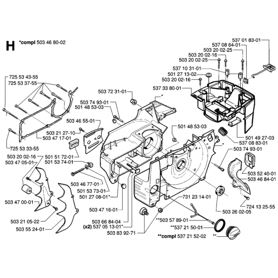 Crankcase Assembly For Husqvarna 395XP Chainsaw 