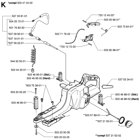 Fuel Tank Assembly For Husqvarna 395XP Chainsaw 