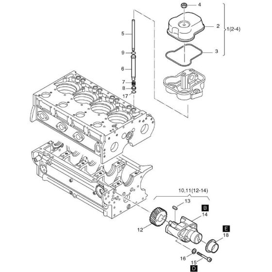 Cover Cylinder Head Assembly for Hatz 3L41C Diesel Engines