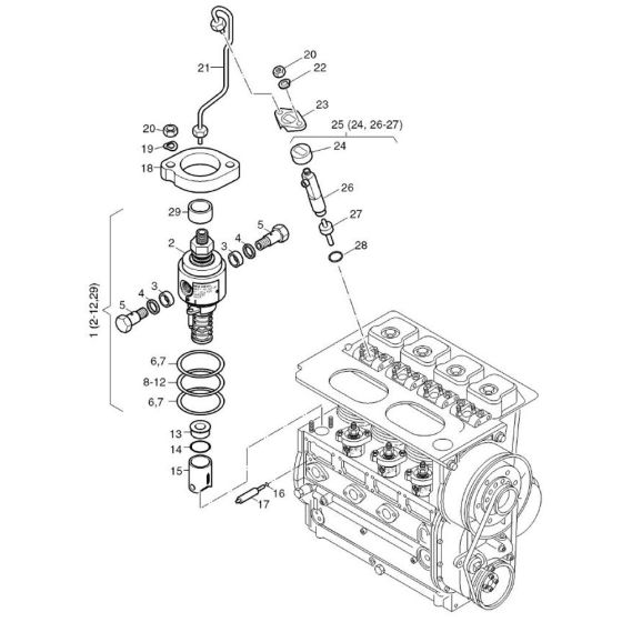 Injection Equipment Assembly for Hatz 3L41C Diesel Engines