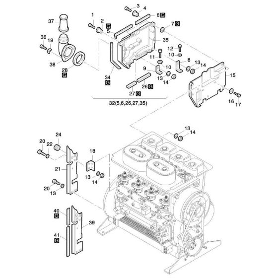 Air Ducting-1 Assembly for Hatz 3L41C Diesel Engines