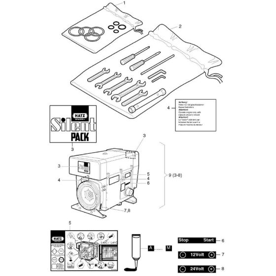 Accessories Assembly for Hatz 3L41C Diesel Engines