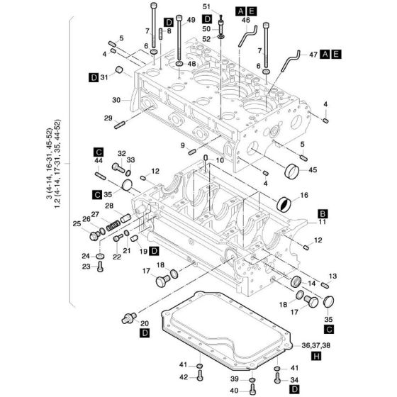 Crankcase Assembly for Hatz 3L41C Diesel Engines