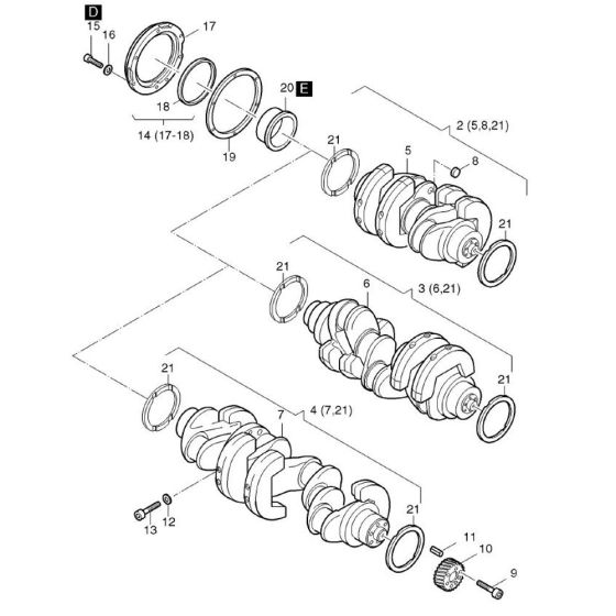 Crankshaft Assembly for Hatz 3L41C Diesel Engines