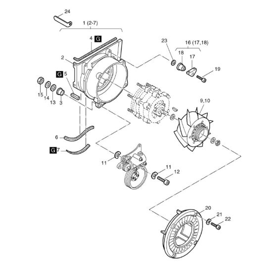 Blower Assembly for Hatz 3L43C Diesel Engine