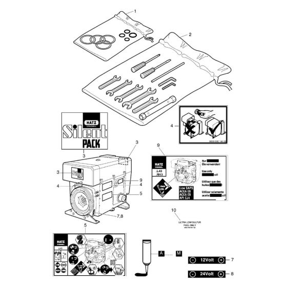 Accessories Assembly for Hatz 3L43C Diesel Engine