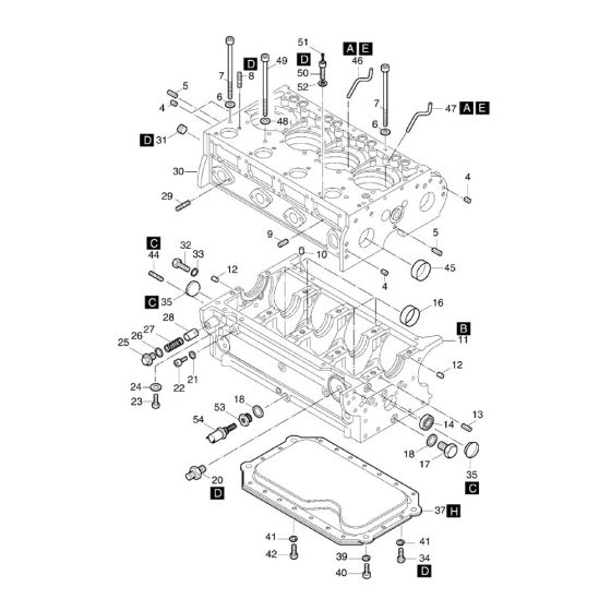 Crankcase Assembly for Hatz 3L43C Diesel Engine