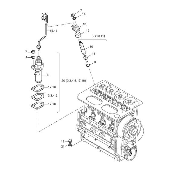 Injection equipment for Hatz 3M40 Diesel Engine