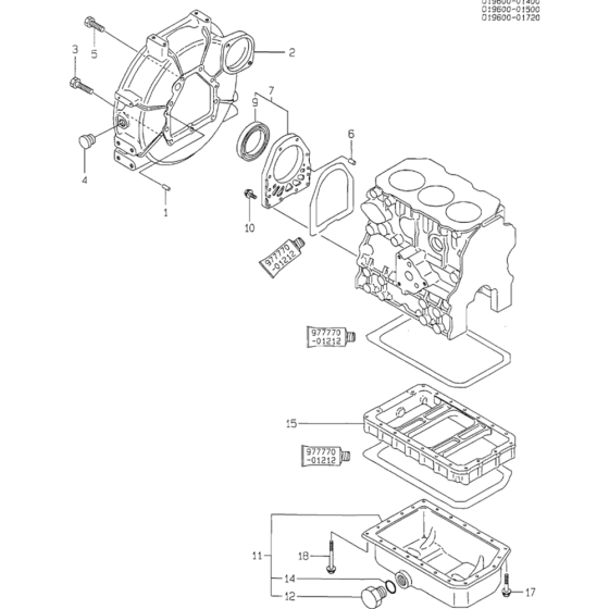 Mounting Flange and Oil sump Assembly for Yanmar 3TNA72L Engine