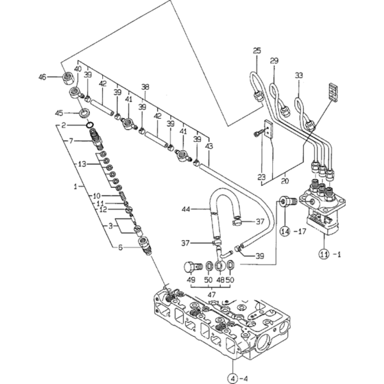 Fuel Injection Valve Assembly for Yanmar 3TNE68 Engine