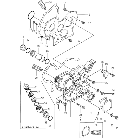 Gear Housing Assembly for Yanmar 3TNE82A-ETB Engine