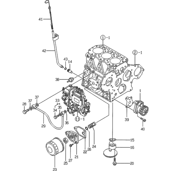 Oil System Assembly for Yanmar 3TNE82A-EWA Engine