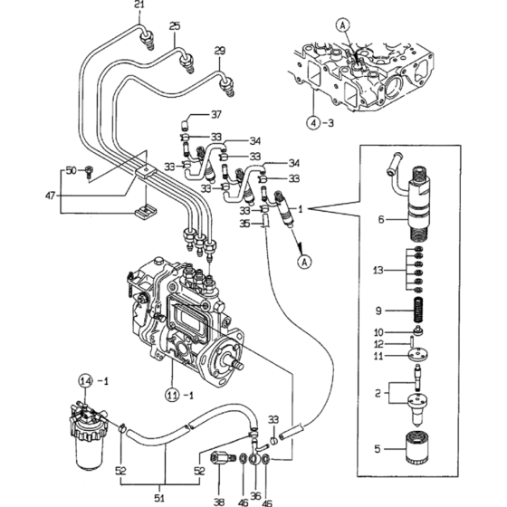 Fuel Injection Valve-1 Assembly for Yanmar 3TNE88 Engine