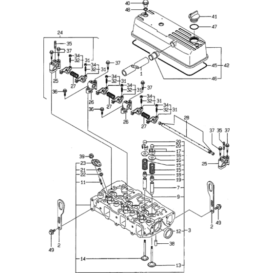 Cylinder Head and Bonnet Assembly for Yanmar 3TNE88 Engine