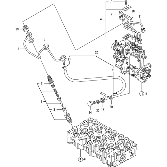 Fuel Injection Valve Assembly for Yanmar 3TNV70-STB Engine