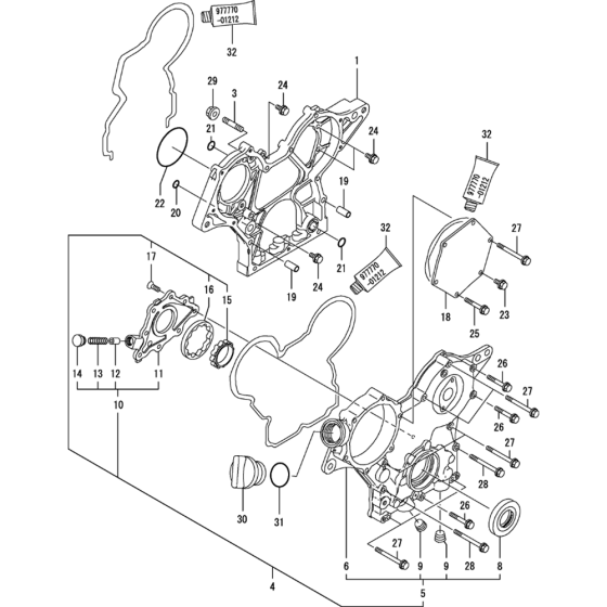 Gear Housing Assembly for Yanmar 3TNV70-STB Engine