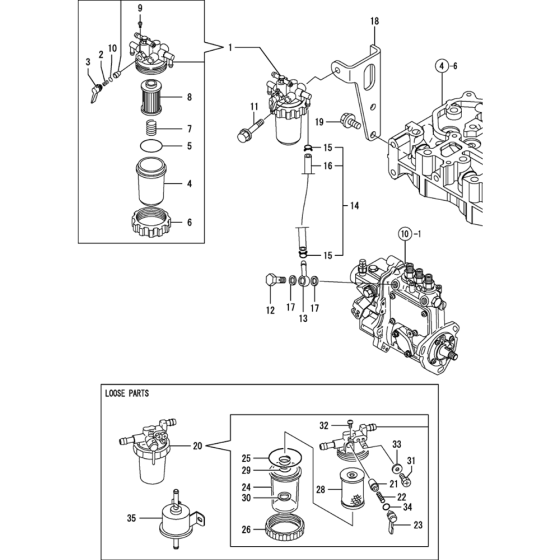 Fuel Line Assembly for Yanmar 3TNV76-KWA Engine