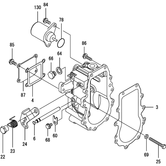 Governor Assembly for Yanmar 3TNV82A-BPTB Engine