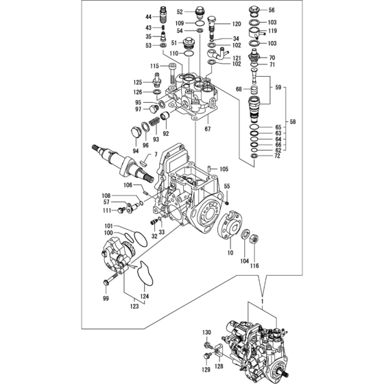 Fuel Injection Pump Assembly for Yanmar 3TNV88-BPTB2 Engine