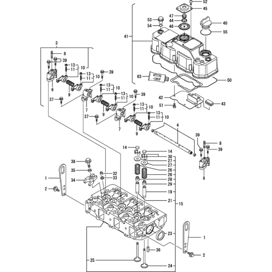 Cylinder Head and Bonnet Assembly for Yanmar 3TNV88-XTBZ Engine