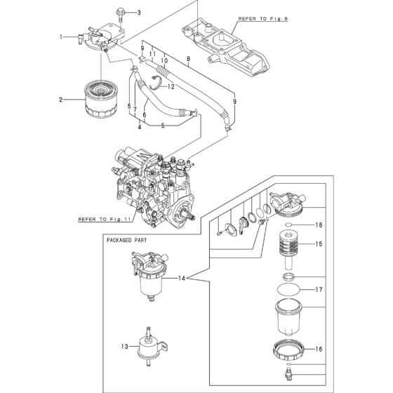 Fuel Pipe Assembly for Yanmar 3TNV88-XWA  Engine