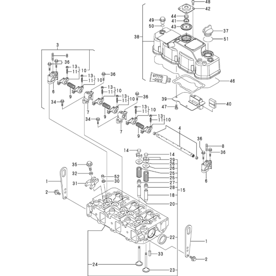 Cylinder Head and Bonnet Assembly for Yanmar 3TNV88-XWA  Engine