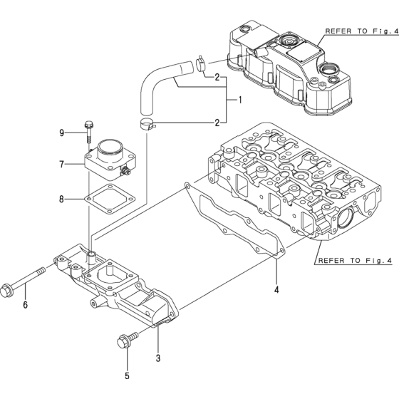 Suction Manifold Assembly for Yanmar 3TNV88-XWA  Engine