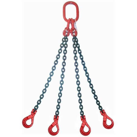 4 metre 10mm 4-Leg Chain Sling with Clevis Sling Hooks Self Locking Type