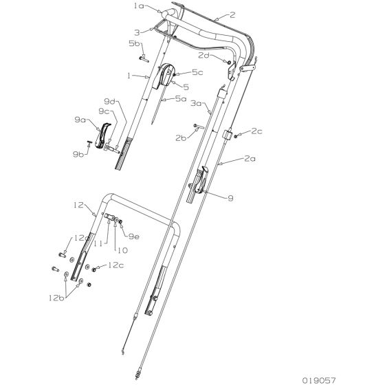 Handle Assembly for Masport 400 16" (2013 019090) Mower