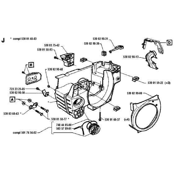 Crankcase Assembly For Husqvarna 41 Chainsaw