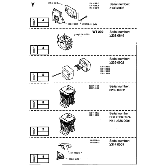 Service Updates No.2 Assembly For Husqvarna 41 Chainsaw