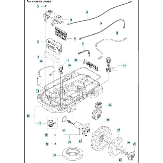 Lower Chassis Assembly for Husqvarna Automower 415X