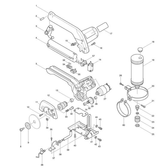 Complete Assembly for Makita 4190D Cordless Cutter