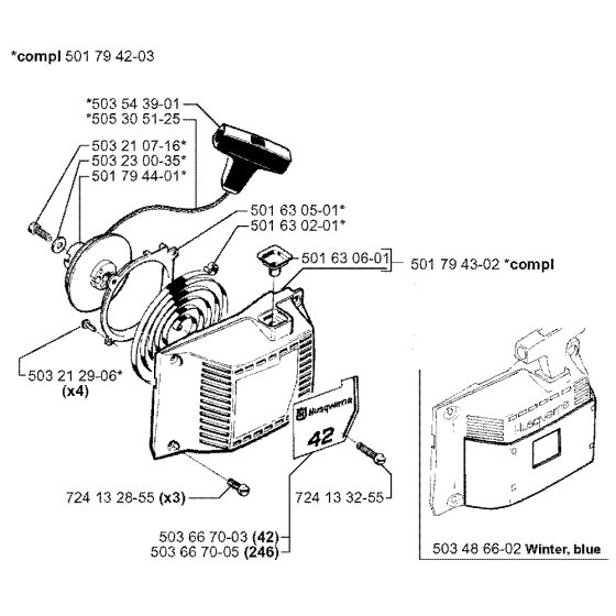 Starter Assembly For Husqvarna 42 Chainsaw