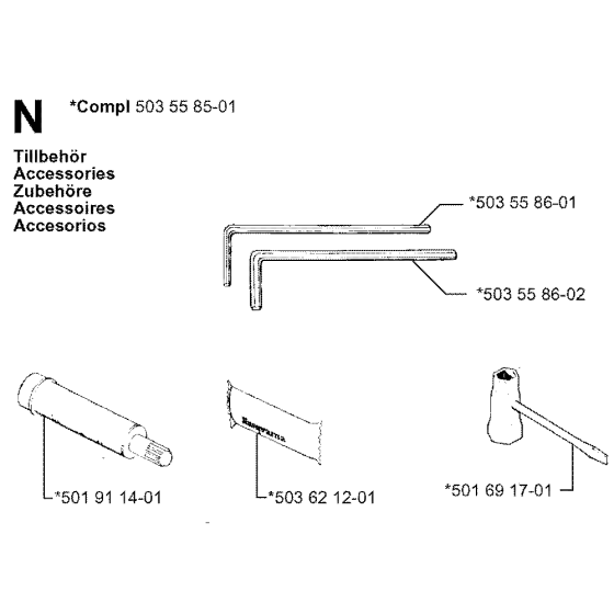 Accessories Assembly For Husqvarna 42 Chainsaw