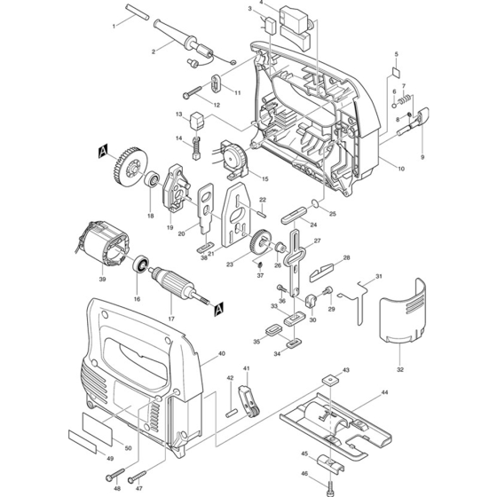 Main Assembly for Makita 4324 Jigsaw