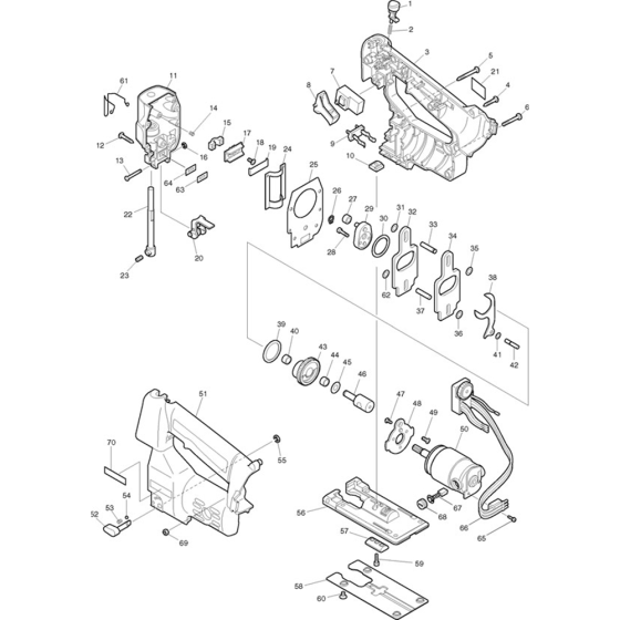 Main Assembly for Makita 4331D Jigsaw