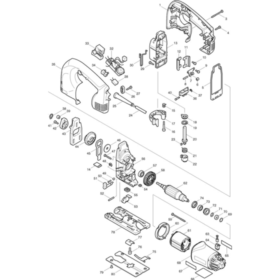 Main Assembly for Makita 4340CT Jigsaw