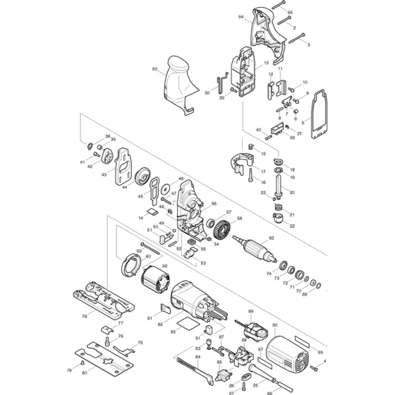 Main Assembly for Makita 4341CT Jigsaw