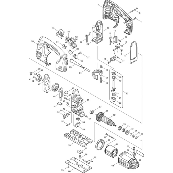 Main Assembly for Makita 4350CT Jigsaw