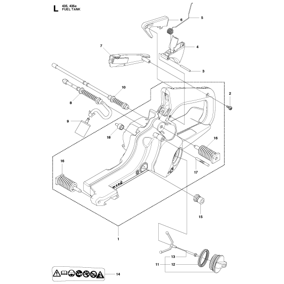 Fuel Tank Assembly For Husqvarna 435e Chainsaw