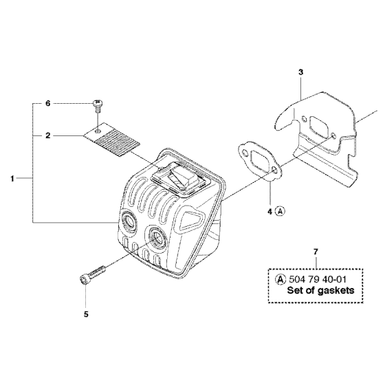 Muffler Assembly For Husqvarna 440eii Chainsaw