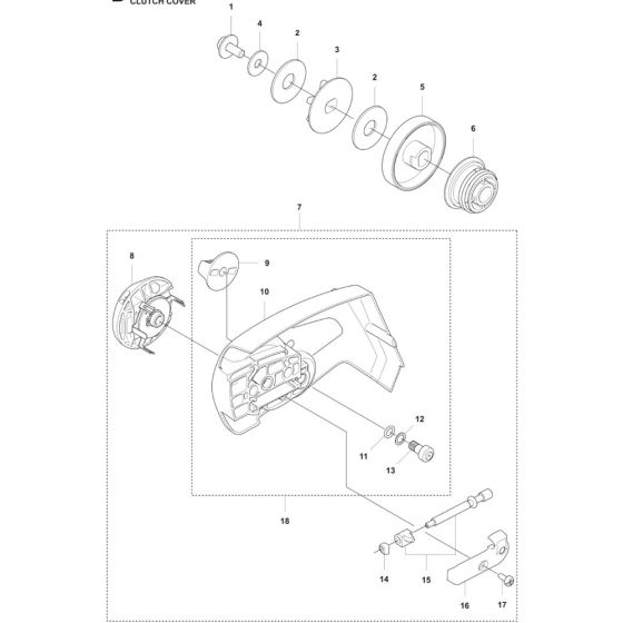 Clutch Cover Assembly for Husqvarna 435i Chainsaw