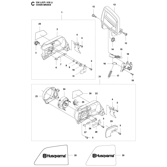 Chain Brake Assembly For Husqvarna 436li Chainsaw