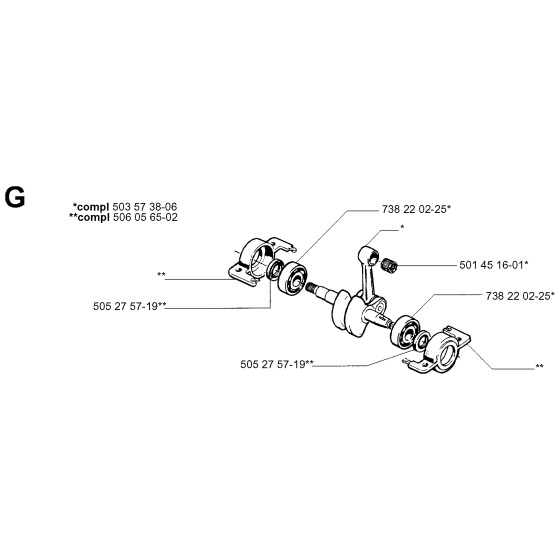 Crankshaft Assembly For Husqvarna 45 Chainsaw