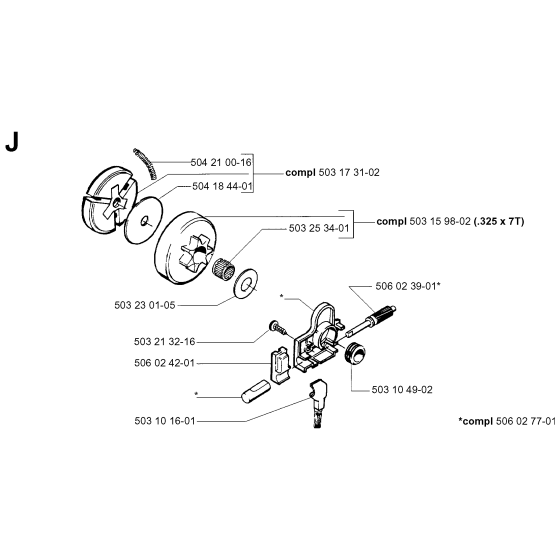 Clutch & Oil Pump No.2 Assembly For Husqvarna 45 Chainsaw