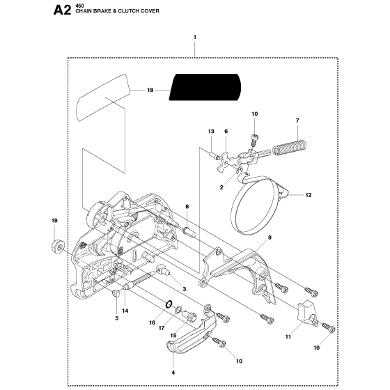 Chain Brake & Clutch Cover Assembly For Husqvarna 450 Chainsaw