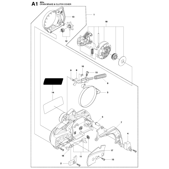 Chain Brake & Clutch Cover Assembly For Husqvarna 450e Chainsaw