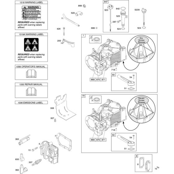 Cylinder Head Assembly for Briggs and Stratton Model No. 09T502-2237-H1 Vertical Shaft Engine