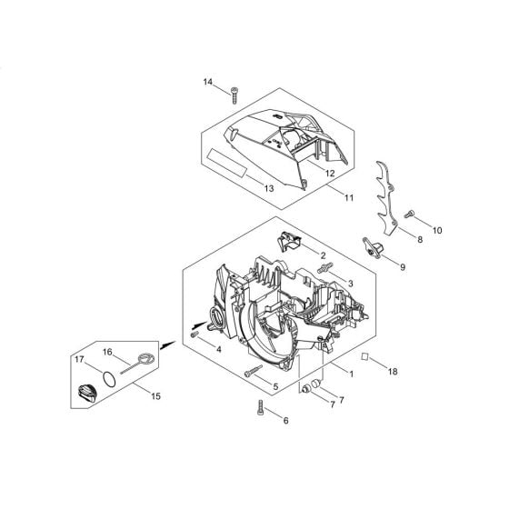 Engine Cover for Shindaiwa 451S Chainsaw